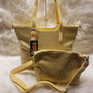 YELLOW BLING TOTE SET